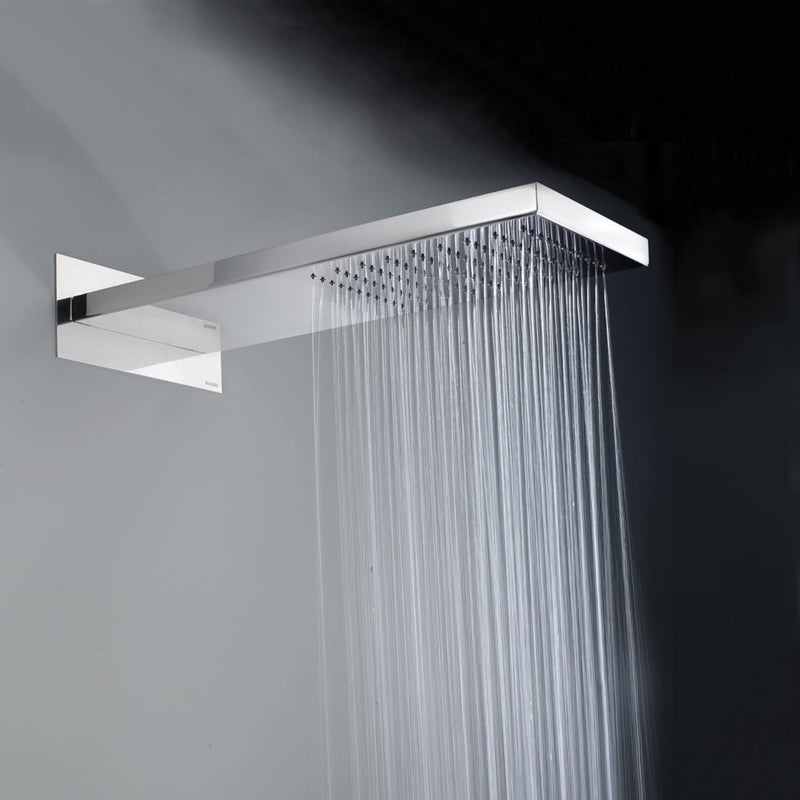 ZAP دش مطري زاب سلسلة دش علوي بدون ذراع دش (فضي، فوهة سيليكون، مادة نحاسية، مثبت على الحائط) - Image 2