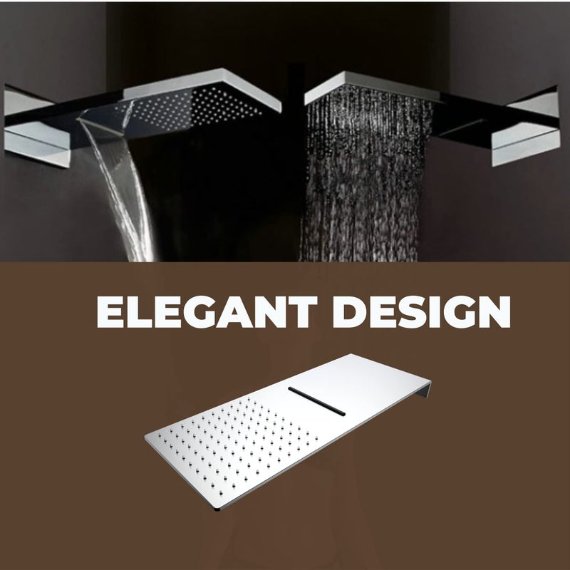 ZAP دش مطري زاب سلسلة دش علوي بدون ذراع دش (فضي، فوهة سيليكون، مادة نحاسية، مثبت على الحائط) - Image 4