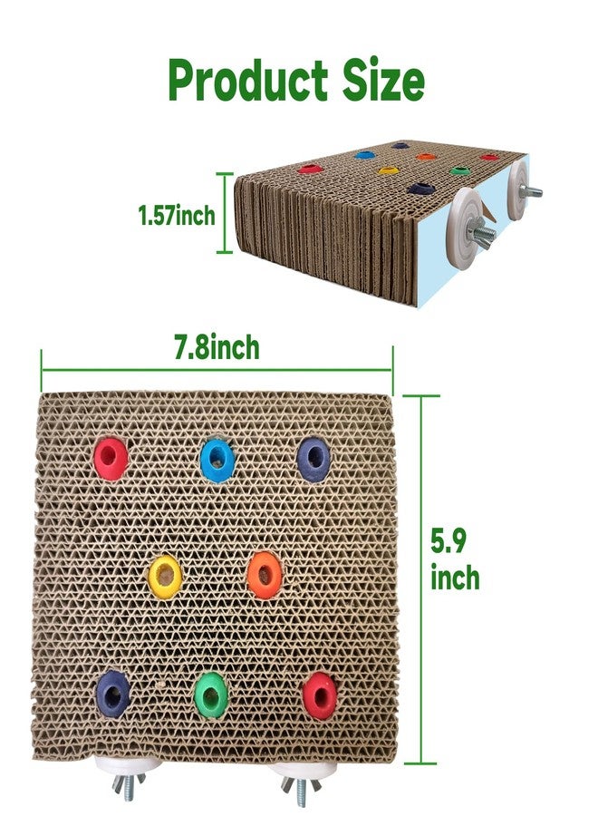 Autokcan 2PCS Bird Chew Toys Parrot Cardboard Perch for Cage Bird Resting Platform Stand with Colorful Beads Parrot Playground Exercise Toys Parakeets Cage Accessories for Conures, Budgies - Image 5
