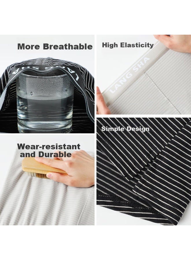 LANG SHA Langsha Men's Cotton Loose Breathable Plus Size Home Thin Sleep Pants Summer Boxer Shorts Striped Underwear - Image 5