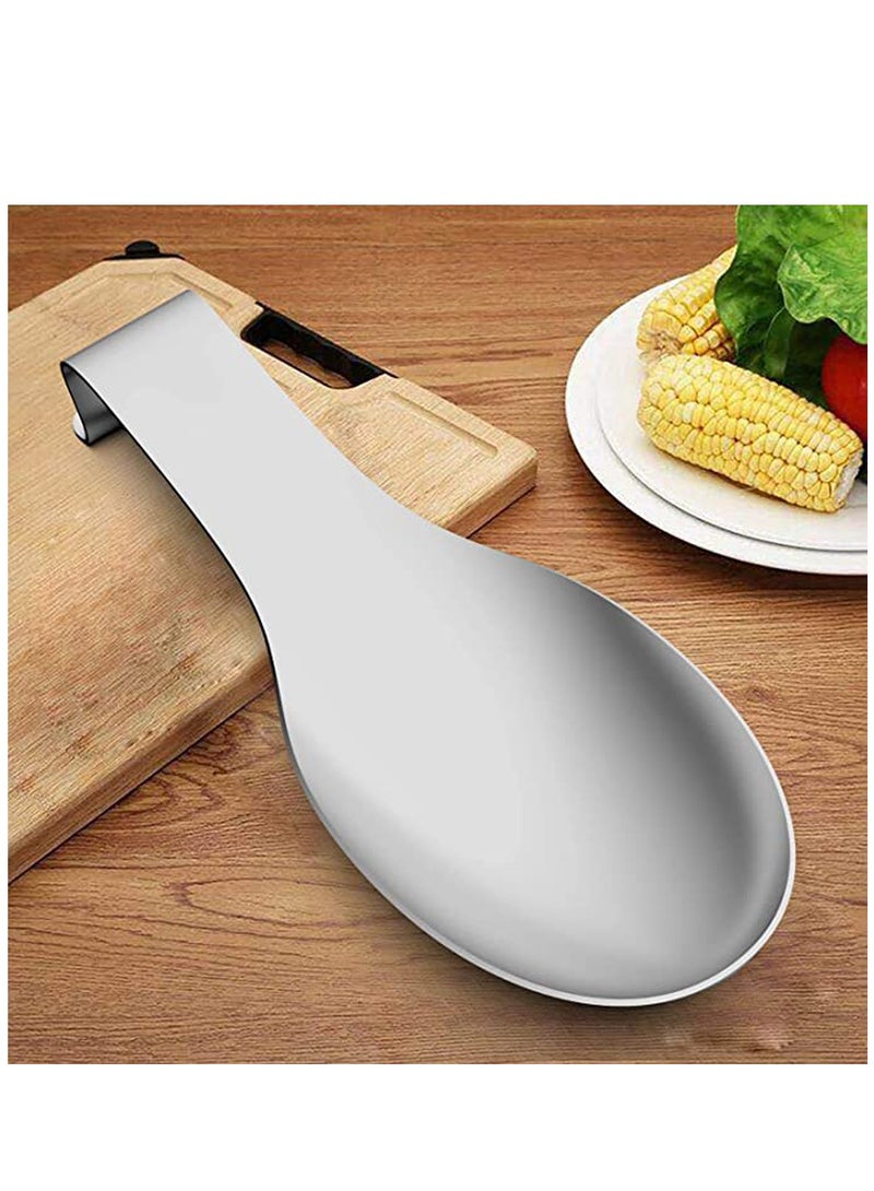 Excefore Stainless Steel Spoon Rest Set of 4, Large patula Ladle Holder, Spoon Rest Holder, Dishwasher Safe - Image 3