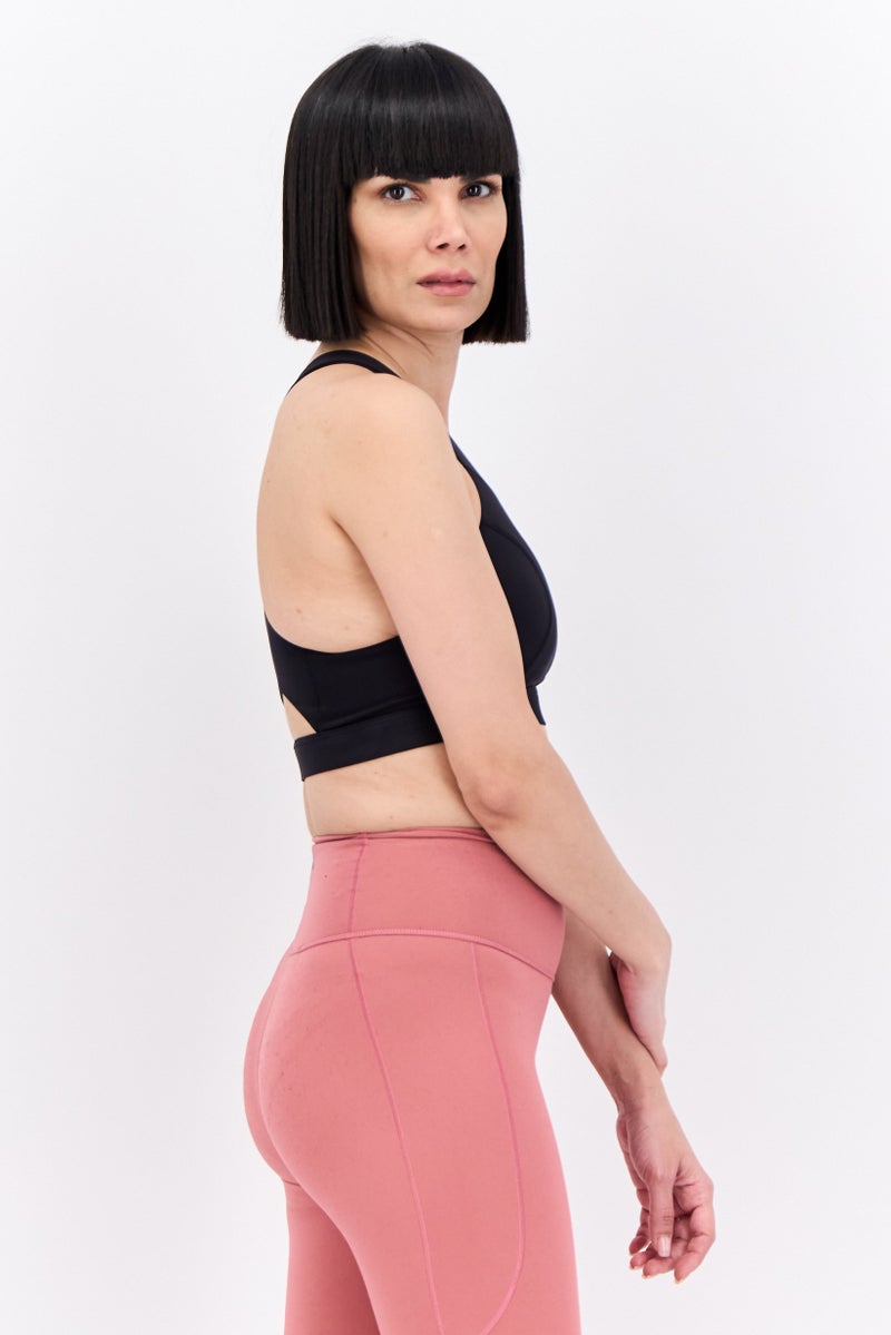 Adidas Women Lightly Padded Brand Logo Sports Bra, Black - Image 2