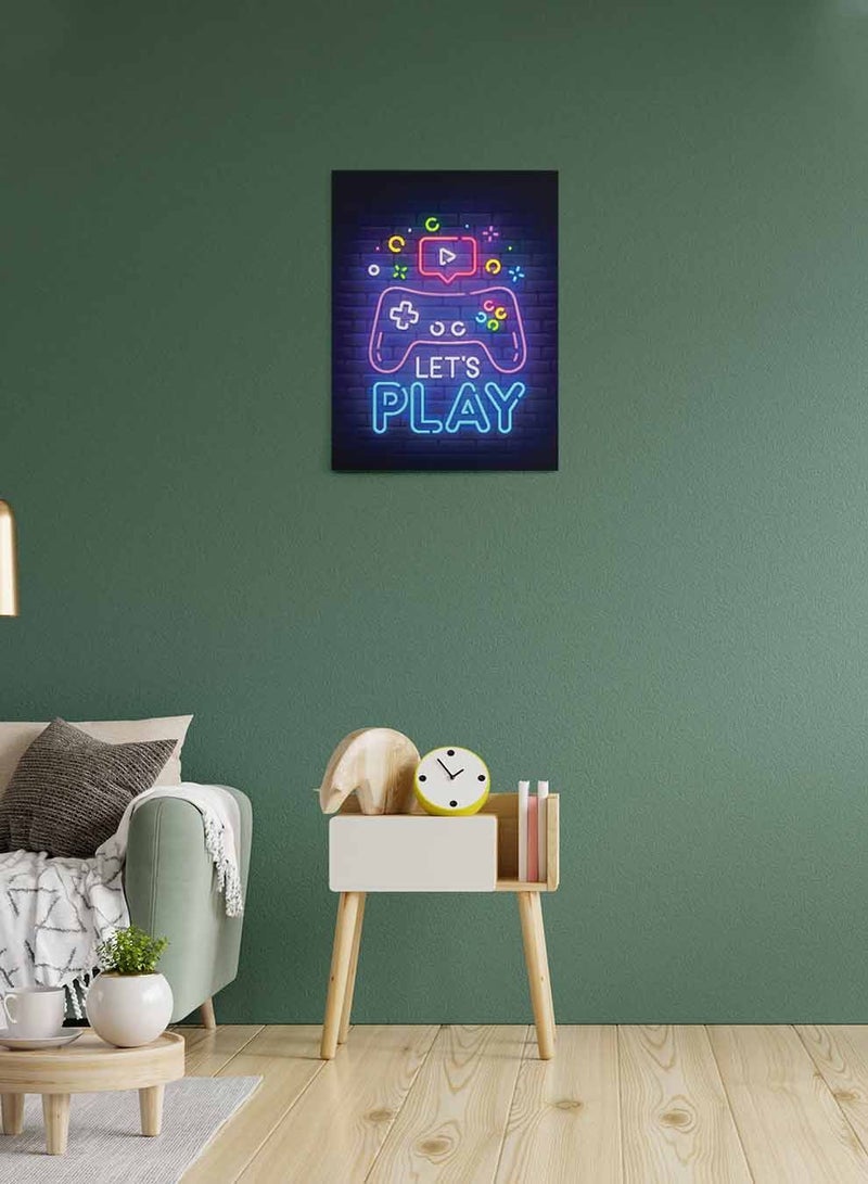 لوحة كانفاس على إطار خشبي للألعاب، تصميم هيا نلعب، للمنزل، غرفة المعيشة، المكتب، الديكور - Image 2