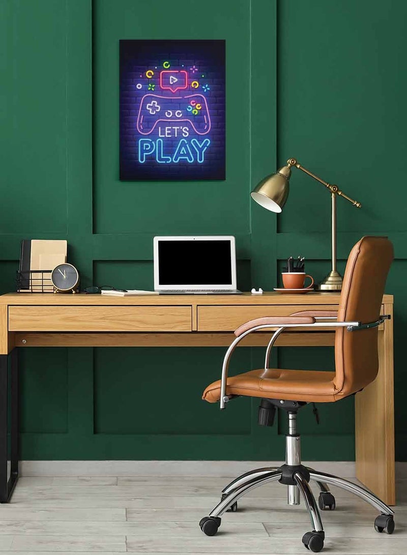 لوحة كانفاس على إطار خشبي للألعاب، تصميم هيا نلعب، للمنزل، غرفة المعيشة، المكتب، الديكور - Image 3