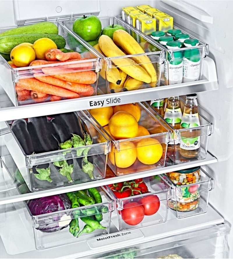Set of 3 Tall Clear Refrigerator & Cabinet Organizer