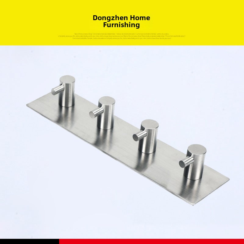1 x 5 pcs Stainless Steel No-Drill Adhesive Hooks drawing four hook