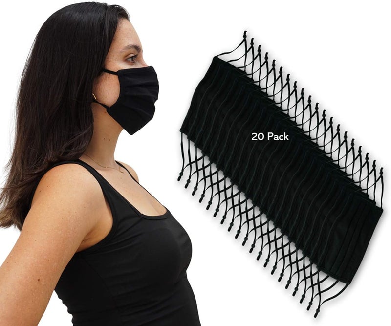 Simlu Unisex Reusable Fabric Face Mask, 2 Layer, Washable, Black Face Mask - Image 1