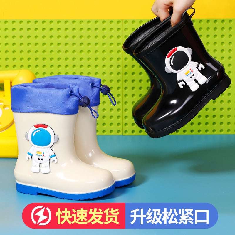 Cartoon Astronaut With Elastic Rain Boots For Children, Lightweight Waterproof And Non-Slip Kindergarten Children'S Water Shoes - Image 2