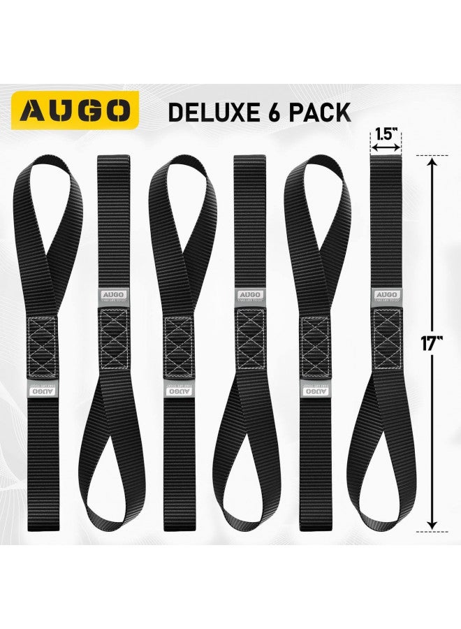 AUGO AUGO Heavy Duty Soft Loops Pack of 6-1.5 x 17 Tie Down Anchor Straps for Use w/Ratchet Strap Hooks 3000Lb Load Capacity & 10,000Lb Break Strength Great for Motorcycle, Bike, Roof Rack, Etc.  - Image 4