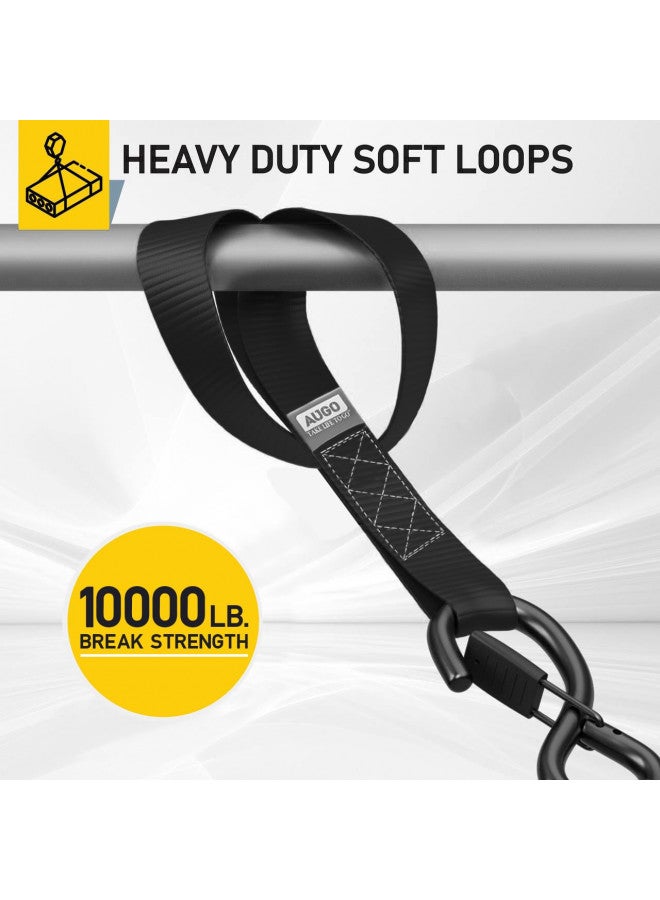AUGO AUGO Heavy Duty Soft Loops Pack of 6-1.5 x 17 Tie Down Anchor Straps for Use w/Ratchet Strap Hooks 3000Lb Load Capacity & 10,000Lb Break Strength Great for Motorcycle, Bike, Roof Rack, Etc.  - Image 2
