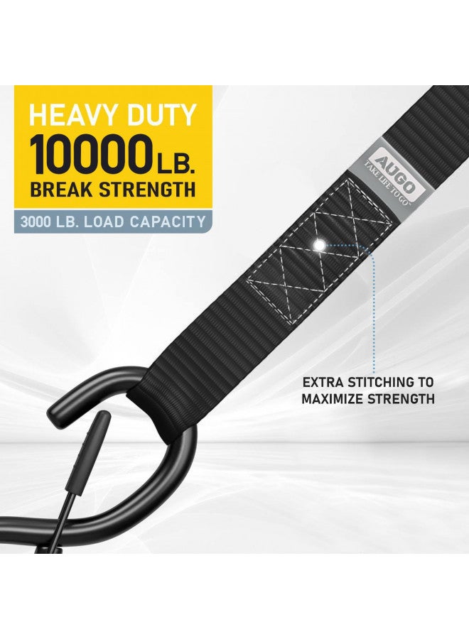 AUGO AUGO Heavy Duty Soft Loops Pack of 6-1.5 x 17 Tie Down Anchor Straps for Use w/Ratchet Strap Hooks 3000Lb Load Capacity & 10,000Lb Break Strength Great for Motorcycle, Bike, Roof Rack, Etc.  - Image 3