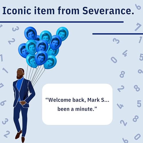 Chillkat Severance Balloons for Birthday Party Decorations, 12 Pack Blue/Light Blue 12" with Mark S. printed, Lumon Industries, Funny Novelty Gift Ideas TV Show Merchandise (12) - Image 2