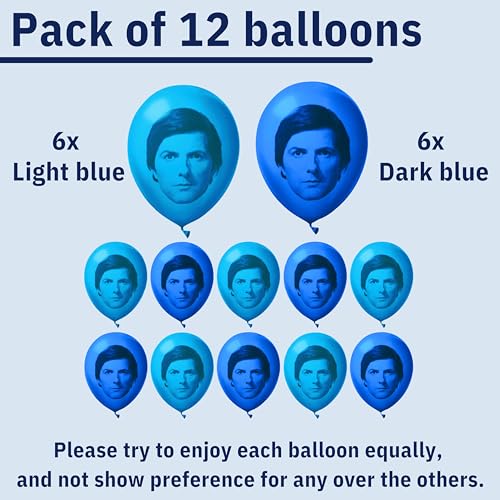 Chillkat Severance Balloons for Birthday Party Decorations, 12 Pack Blue/Light Blue 12" with Mark S. printed, Lumon Industries, Funny Novelty Gift Ideas TV Show Merchandise (12) - Image 3