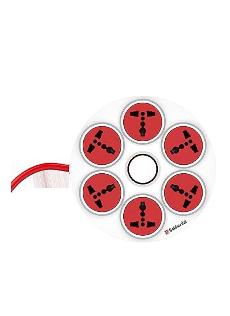 GoldMedal (EA Poonawala) 360° Power Strip High Grade Adapter (With 6-Outlet International Sockets, Master Switch, Indicator)