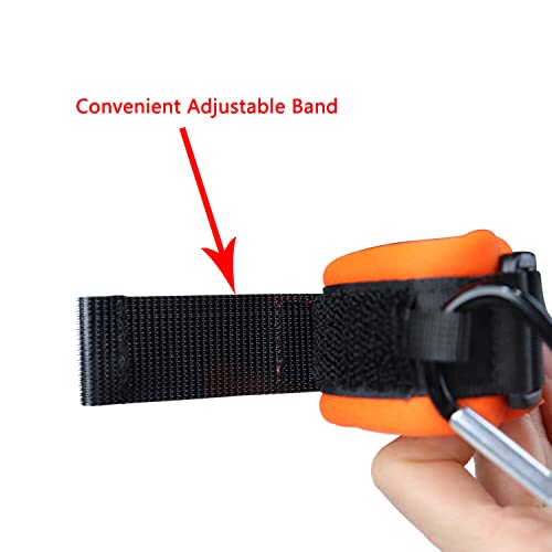 YMHHefy Boat Kill Switch Lanyard with Wrist Strap Compatible with Mercruiser Outboard Motor Emergency Stop Switch Safety Cord Replace 8M0092850 with USA Flag Aluminum Alloy Clip Orange - Image 5