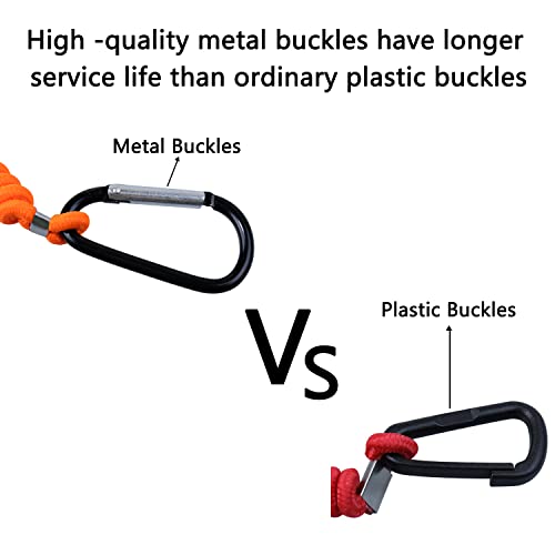 YMHHefy Boat Kill Switch Lanyard with Wrist Strap Compatible with Mercruiser Outboard Motor Emergency Stop Switch Safety Cord Replace 8M0092850 with USA Flag Aluminum Alloy Clip Orange - Image 3