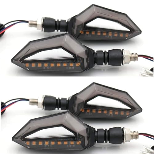 DHANVINE Front & Rear Side D Shape Yellow & Blue Motorcycle Bike Indicator Lights Led Bulb Turn Signal Bilnkers Light Set of 4 For Hero Super Splendor - Image 1
