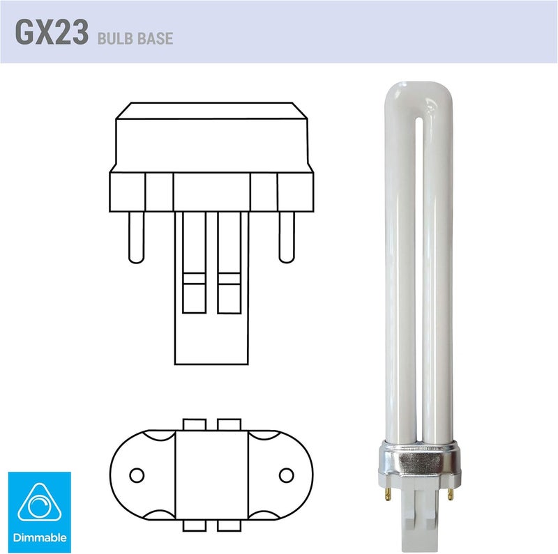 KOR Pack of 4 13Watt Single Tube 2 Pin GX23 see photos Base  3500K Neutral White 35K CFL Light Bulb  Replacement for Sylvania 2033521137 CF13DS835 Philips 146845 PLS 13W835 GE 97569F13BX835 - Image 3