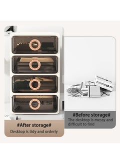 Hihonor Two Tier Shelf, Light Luxury Makeup Case with Top Lid, Cosmetic Organiser, Drawer Desktop Organiser, Suitable for Cosmetics, Daily Goods, Small Life Items (Black Transparent)  - Image 5