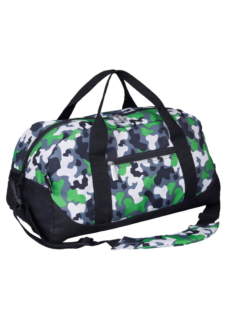 Wildkin Wildkin Kids Overnighter Duffel Bag  CarryOn Size Ideal for School  Sleepovers  Green Camo 