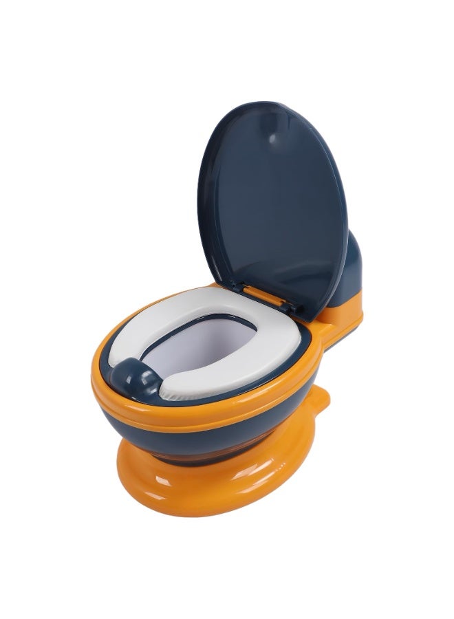 LEFAFA 2-in-1 Potty Training Toilet, Toddler Potty Chair with Soft Seat and Detachable Training Seat, Suitable for Boys and Girls 1-3 Years Old, Equipped with Flushing Sound, Wet Wipe Storage (Blue) - Image 1
