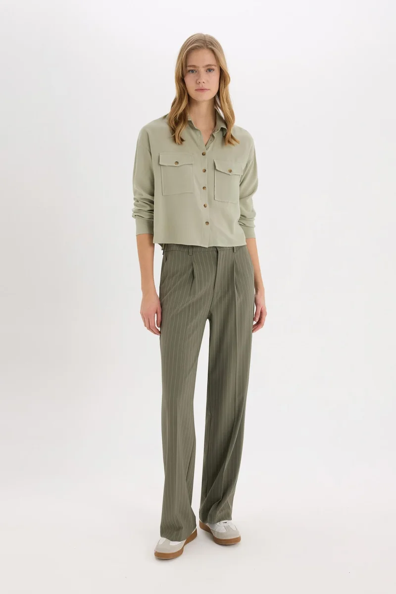 ديفاكتو Regular Fit Shirt Collar Viscose Long Sleeve Shirt