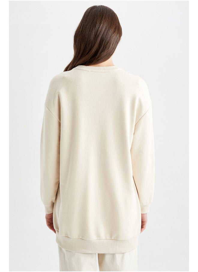 DeFacto - Woman Relax Fit C Neck Long Sleeve Knitted Sweat Tunic - Image 1
