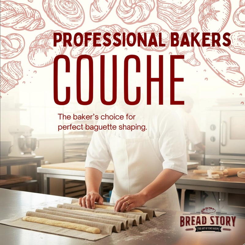 Bread Story Professional Bread Cloth Bakers Couche â€“ Premium Flax Linen Baking Cloth for Dough, Artisan Bread Proofing, Baguette Couche 35"x26" â€“ Loaves & Baguette Baking - Image 4