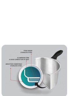 pigeon Pigeon By Stovekraft Special Stainless Steel Pressure Cooker with Outer Lid Induction and Gas Stove Compatible 2, 3, 5 Litre Capacity for Healthy Cooking (Silver)  - Image 5