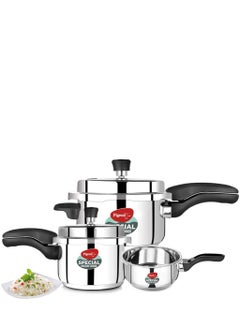 pigeon Pigeon By Stovekraft Special Stainless Steel Pressure Cooker with Outer Lid Induction and Gas Stove Compatible 2, 3, 5 Litre Capacity for Healthy Cooking (Silver)  - Image 1