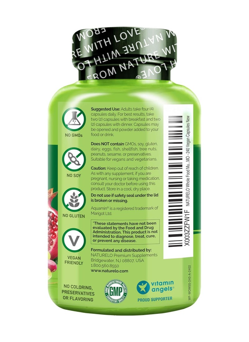 NATURELO Whole Food Complete Multivitamin +6 Health Blends for Women 50+ - Dietary Supplement Formulated to Support Bone, Heart & Brain Health - 240 Vegan Capsules  - Image 2