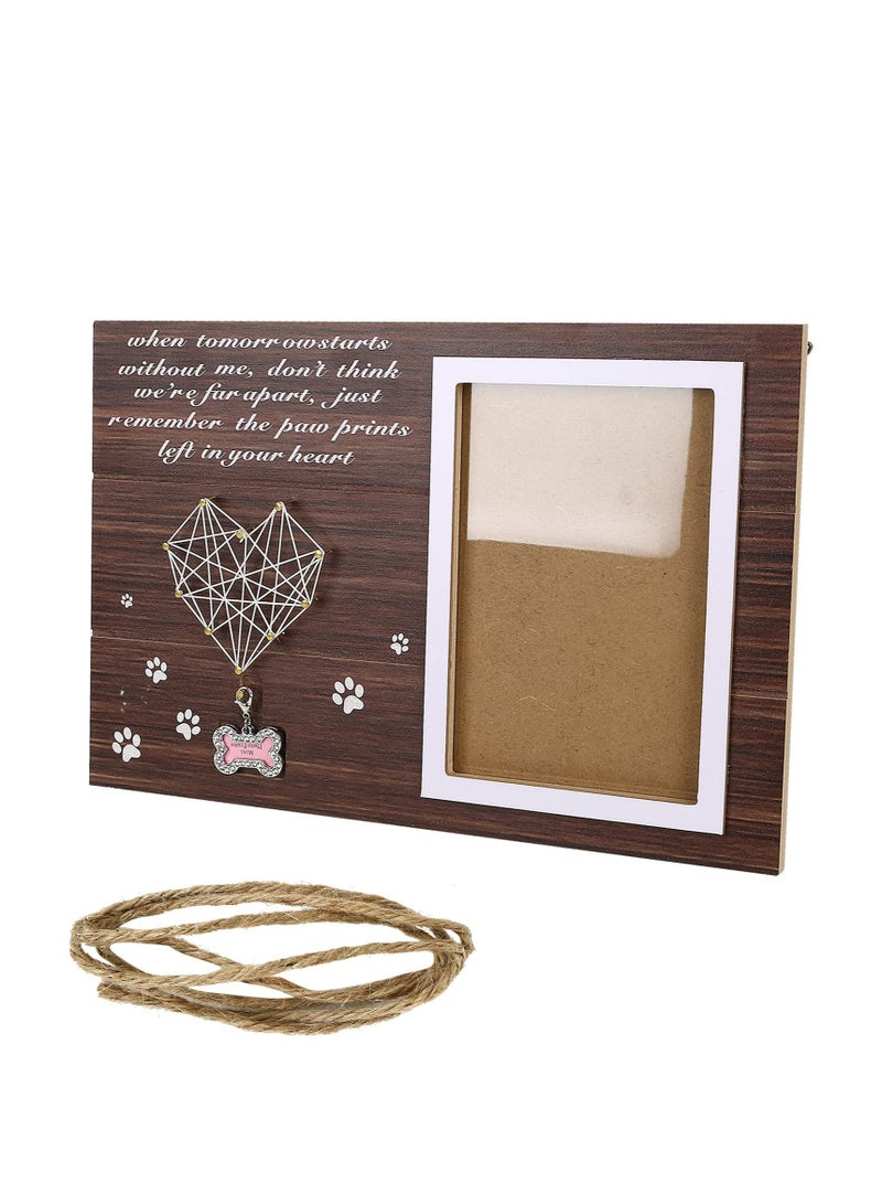 KASTWAVE Pet Memorial Picture Frame, Dog Memorial Gifts, 105 cm Rope Pet Photo Wood Frame, Loss of Dog Remembrance Gifts for Pet Lovers - Image 1