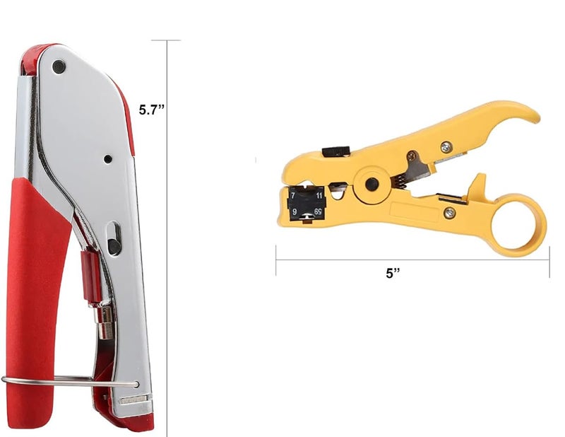 Uptodateproducts rg6strippertoo Crimping Multitool Wire Stripping Pliers Connector Compressor Crimping Tool Coaxial Cable Wire TV Crimping Tool Waterproof Connectors Tool Manual Crimper - Image 3