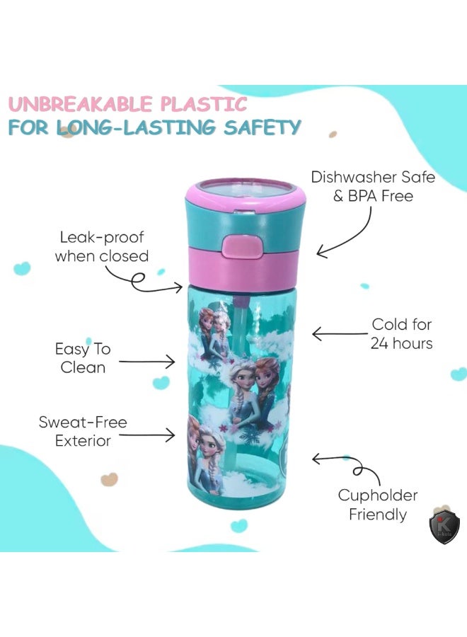 i-kola FR LIGHT BLUE 480 ML Kids Water Bottle for School | BPA-Free Plastic Water Bottle for Boys & Girls | Leakproof, Unbreakable, Easy to Drink, Quick Open Lock (TS-9218 A 1) - Image 4