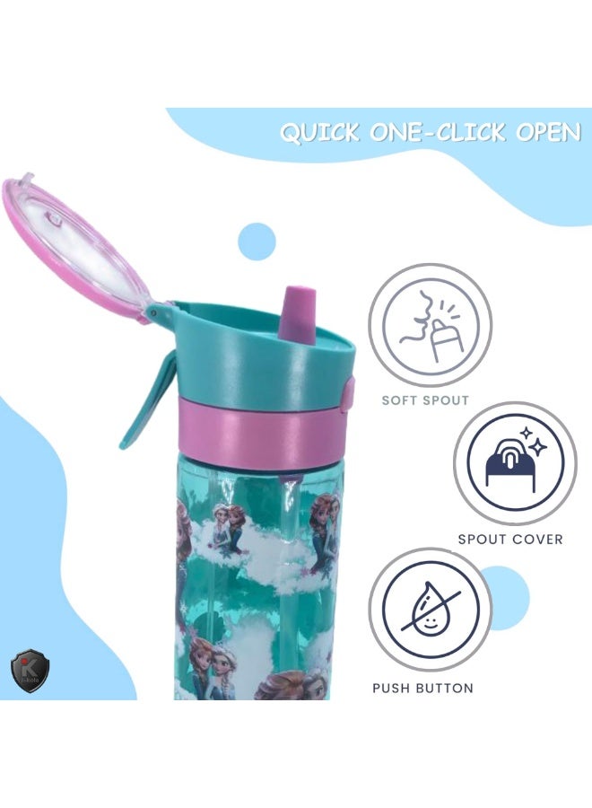 i-kola FR LIGHT BLUE 480 ML Kids Water Bottle for School | BPA-Free Plastic Water Bottle for Boys & Girls | Leakproof, Unbreakable, Easy to Drink, Quick Open Lock (TS-9218 A 1) - Image 5