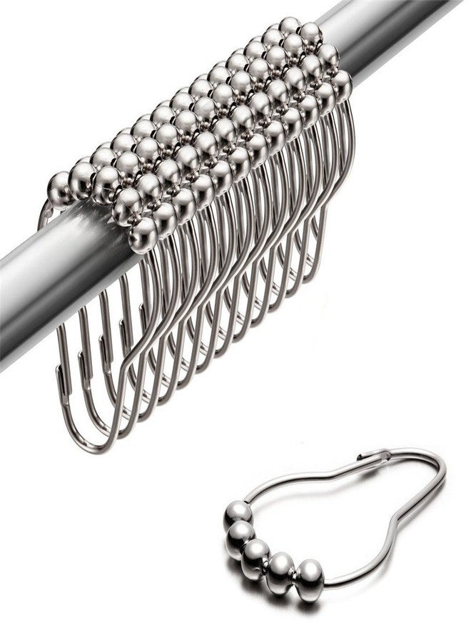 Uigos Shower Curtain Hooks Rings, Rust-Resistant for Bathroom Shower Rods Shower Hooks - Set of 12, Chrome - Image 1