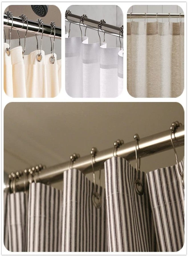 Uigos Shower Curtain Hooks Rings, Rust-Resistant for Bathroom Shower Rods Shower Hooks - Set of 12, Chrome - Image 4