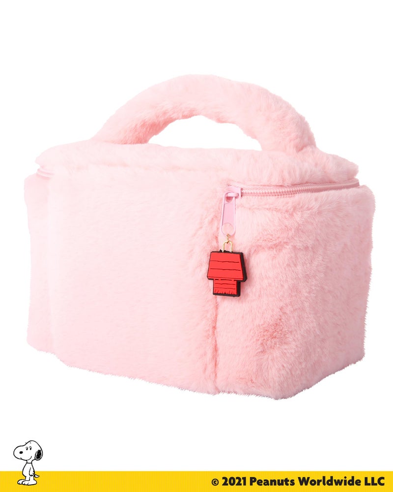 SALLY ROSE Peanuts Snoopy Pink Make Up Bag Official License, Plush Woodstock and Snoopy Cosmetic Bag with Zip Closure, Cute Makeup Bag - Image 5