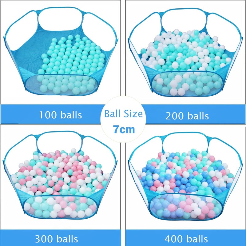 Jacone Portable Cute Blue Hexagon Children Ball Pit, Indoor and Outdoor Easy Folding Ball Play Pool Kids Toy Play Tent with Carry Tote, Balls Not Included - Image 3