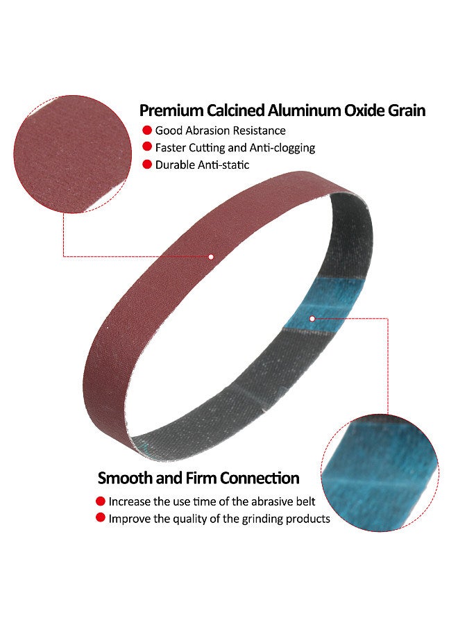305*18mm Sanding Belt ( 12x0.7 Inches ) 40pcs  Aluminum Oxide Sanding Belts (10 Each of 100 320 600 800 Grits) for Knife   Sharpener M2 M3  - Image 4