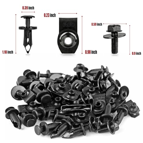 Xislet 45PCS Universal Style Engine Under Cover Splash Shield Guard Body Bolts Bumper Fender Liner Push Retainer Fastener Rivet Clips Compatible with Most Brand of Vehicles - Image 4