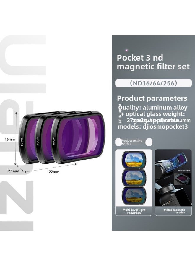 Generic Ulanzi Premium Basket PK07 For DJI Dajiang Pocket3 Protective Shell Lens Cover PTZ Camera Protective Cover-Color:Pocket 3 Nd Filter Set  - Image 1