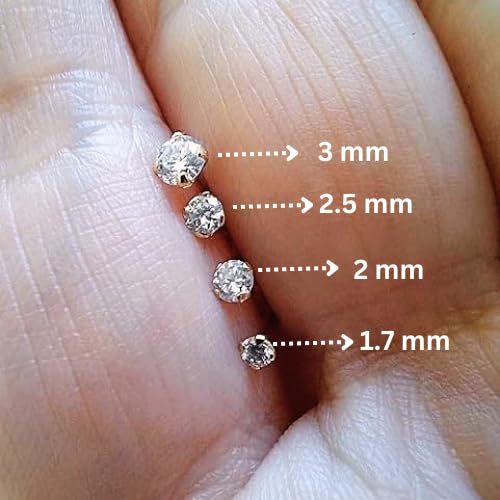 EternalDia IGI Certified Real Diamond Nose Stud With Ball Barbell 14K Gold Nose Stud in 20 Gauge/Diamond Nose Ring Bone Barbell For Women/Diamond Color I J Diamond Clarity I2 I3 - Image 4