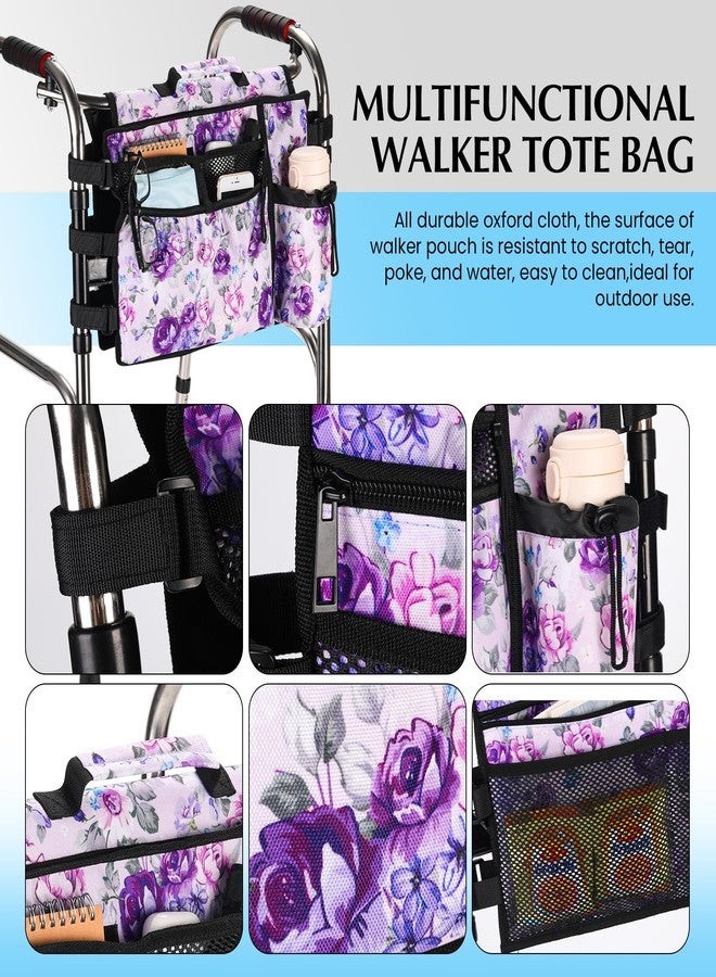 CLEKEGBAG Walker Accessories for Folding Walker Double Sided Walker Bag with Cup holer Organizer Pouch Storage Tote for Rollator Carrying - Image 5