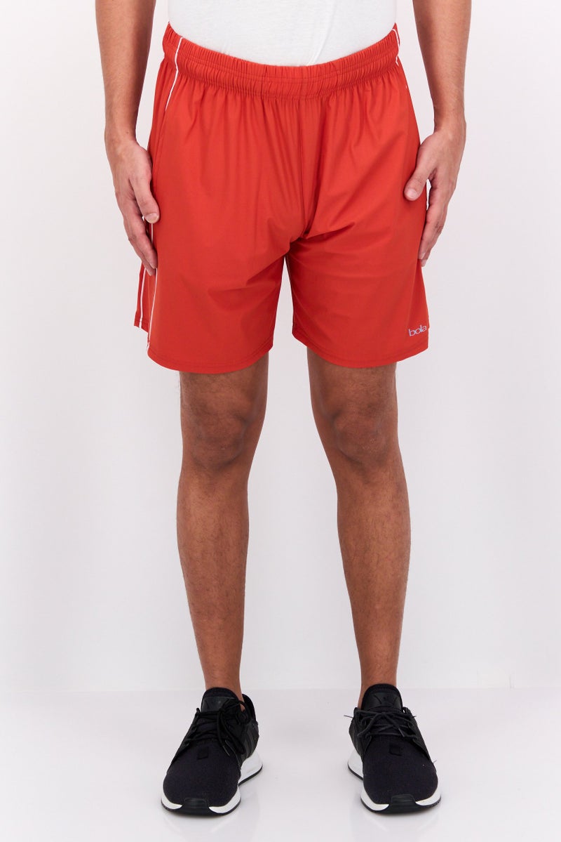BOLA Best Of Luck Always Men Sportswear Fit Brand Logo Training Shorts, Orange  - Image 1