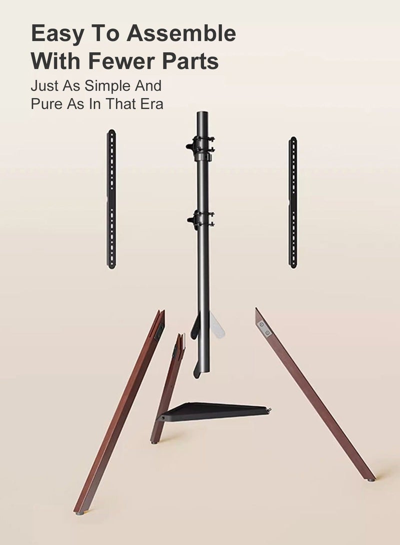 FlashHawk Wooden TV Screen Stand for 30"-70" LCD LED 4K Flat Curved Screens | Fits 35 42 50 55 60 65 70 inch TVs | 180 Degrees Swivel & Height Adjustable | Steel & Beech Legs with Storage Tray | VESA 600x400mm & Non-Slip Base​ - Image 5