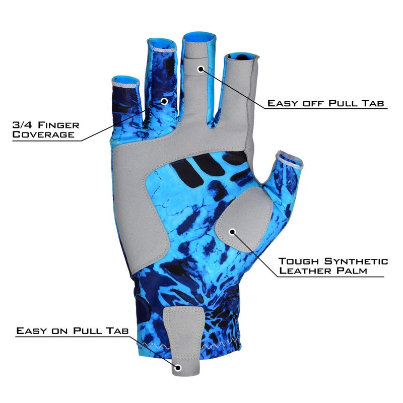 Kastking KastKing Sol Armis Sun Gloves UPF50+ Fishing Gloves UV Protection Gloves Sun Protection Gloves Men Women for Outdoor, Kayaking, Rowing, Shoreline Prym1,Small - Medium - Image 4