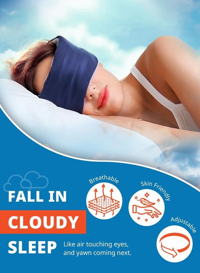 SARISUN Sleep Mask, Eye Mask for Sleeping, Upgrade Ultra-Soft Blackout Eye Cover for Women Men, Wider Adjustable Strap for Side Sleeper, Travel, Nap, Yoga, Relief Eye, Navy Blue - Image 2