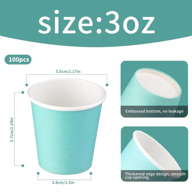 Prgery 100 Pack 3oz Paper Cups, Paper Coffee Cups, Disposable Hot Cups for Water, Juice, Coffee or Tea, Ideal for Water Coolers, Party, Home and Office, 100 Pcs - Image 2