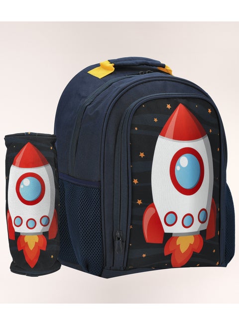 حقيبة ظهر كبيرة مقاس 15 بوصة مع حافظة أقلام بتصميم Rocket